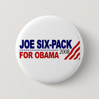 Joe Six-Pack voor Obama 2008 Ronde Button 5,7 Cm