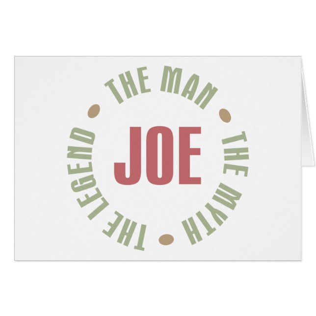Joe The Man The Myth de Legend T - shirts Gifts (Voorkant Horizontaal)