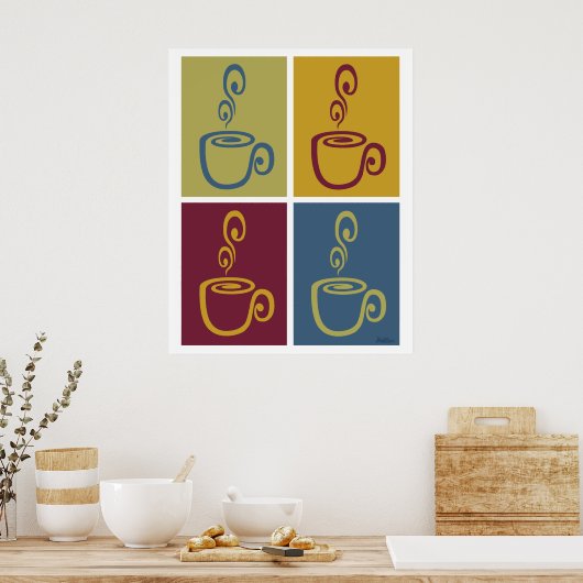 Joe Time Coffee Pop Art Muted Print (Keuken)