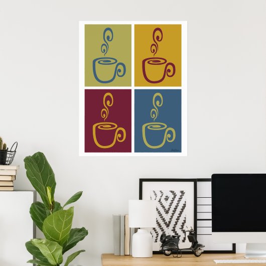 Joe Time Coffee Pop Art Muted Print (Thuiskantoor)