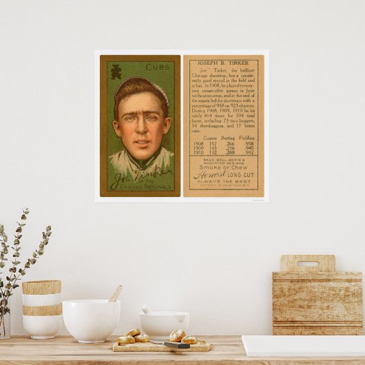 Joe Tinker Cubs Baseball 1911 Poster (Keuken)