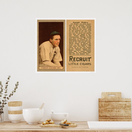 Joe Tinker Cubs Baseball 1912 Poster (Keuken)