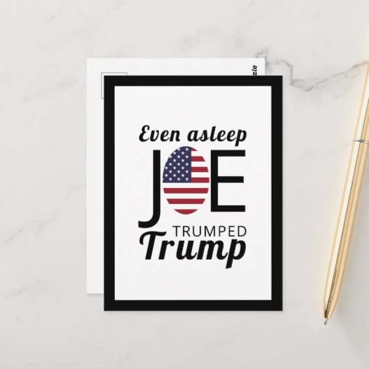 Joe Trumped Trump, Amerikaanse vlag Briefkaart (Voorkant / Achterkant in situ)