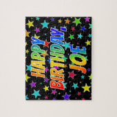 "JOE" voornaam, geun "HAPPY BIRTHDAY" Legpuzzel (Verticaal)