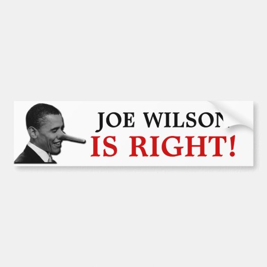 JOE WILSON HEEFT RECHT BUMPERSTICKER (Voorkant)