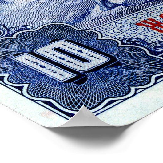 Joegoslavië 10 Dinara Progress Vignette Poster (Hoek)