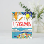 Joegoslavië, Adriatisch zee, oud briefkaart (Staand voorkant)