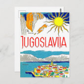 Joegoslavië, Adriatisch zee, oud briefkaart (Voorkant / Achterkant)