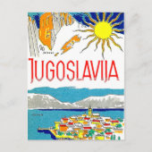 Joegoslavië, Adriatisch zee, oud briefkaart (Voorkant)