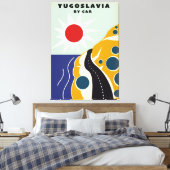 Joegoslavië door het poster van het klassieke auto canvas afdruk (Insitu (Slaapkamer))