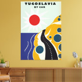 Joegoslavië door het poster van het klassieke auto canvas afdruk (Insitu (Woonkamer))