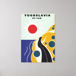 Joegoslavië door het poster van het klassieke auto canvas afdruk