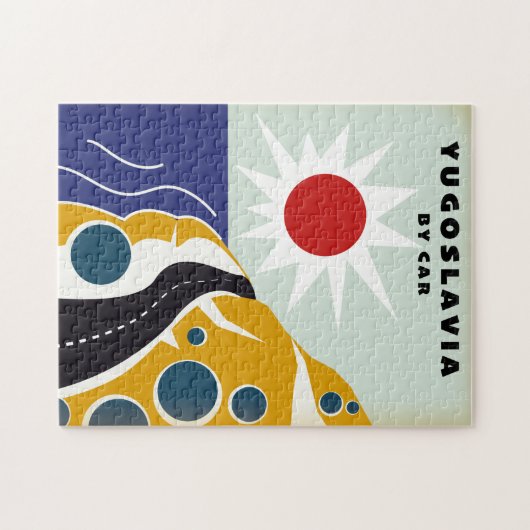 Joegoslavië door het poster van het klassieke auto legpuzzel (Horizontaal)