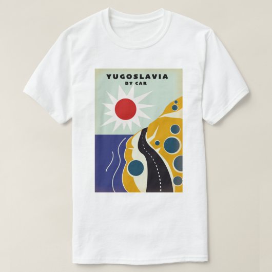 Joegoslavië door het poster van het klassieke auto t-shirt (Design voorkant)