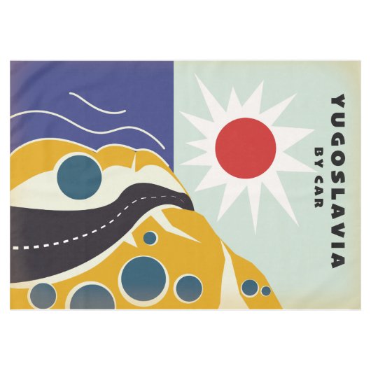 Joegoslavië door het poster van het klassieke auto tafelkleed (Voorkant (Horizontaal))