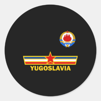 Joegoslavië met Jugoslovenski Grb Ronde Sticker
