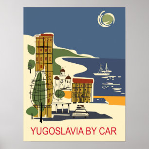 Joegoslavië per auto poster