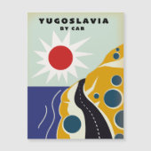 Joegoslavië Per Auto vintage reisposter Magnet (Voorkant)