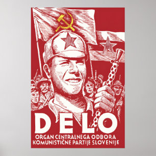 Joegoslavië Propaganda Poster DELO - Zentralorgan