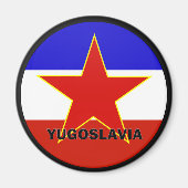 Joegoslavië Roundel-kwaliteitsvlag Magneet (Voorkant)