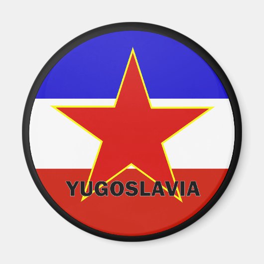 Joegoslavië Roundel-kwaliteitsvlag Magneet (Voorkant)