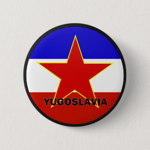 Joegoslavië Roundel-kwaliteitsvlag Ronde Button 5,7 Cm