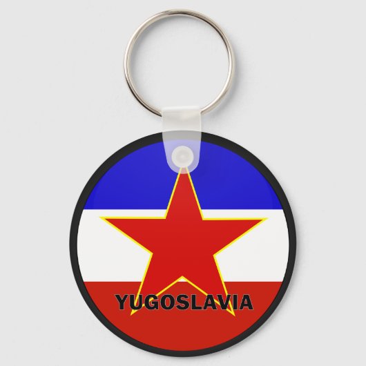 Joegoslavië Roundel-kwaliteitsvlag Sleutelhanger (Voorkant)