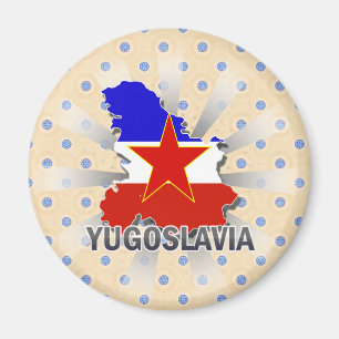 Joegoslavië Vlag Kaart 2.0 Magneet