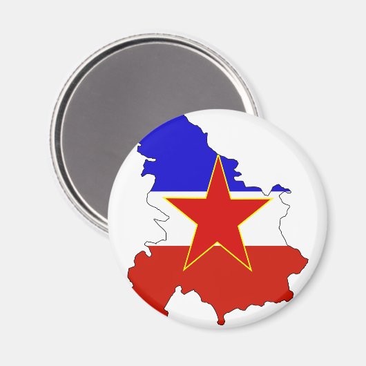 Joegoslavië vlag kaart magneet (Voorkant / Achterkant)