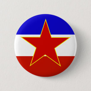 Joegoslavië vlag ronde button 5,7 cm