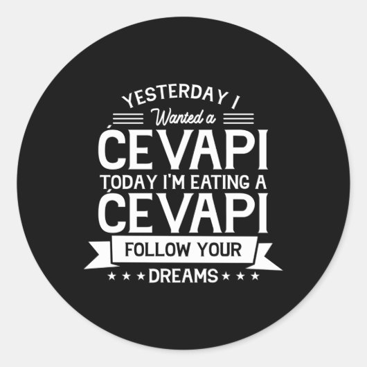 Joegoslavië Voedsel Cevapi Cevapcici Hrvatska Ronde Sticker (Voorkant)