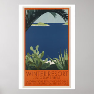 Joegoslavië Winterresort Vintage Reisposter Poster