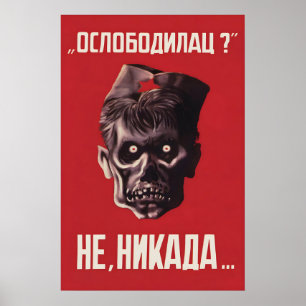 Joegoslavië WWII Anti-Partizaan Propaganda Poster