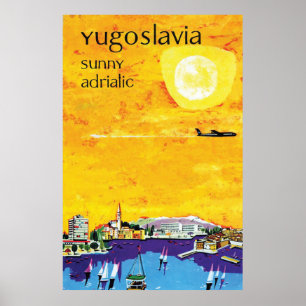Joegoslavië, zonnige Adriatische Zee Poster