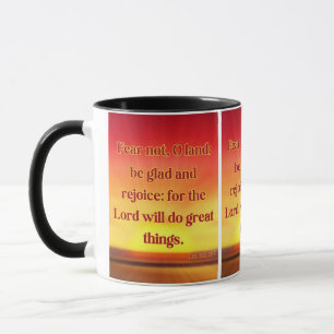 Joël 2:21 KJV Bijbelvers Christelijke Schrift Pic Mok