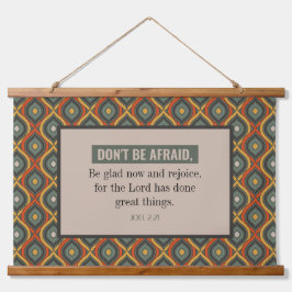 Joel 2:21 Wees niet bang Retro Patroon Hangend Wandkleed