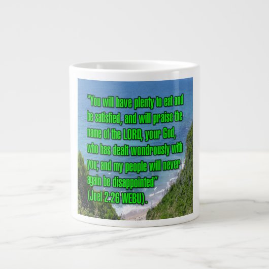 Joel 2:26 WEBU Mug Grote Koffiekop (Voorkant)