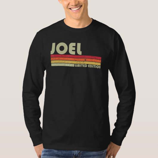 JOEL Cadeau Naam Gepersonaliseerd Grappig Retro B T-shirt (Voorkant)