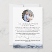 JOEL Minimalist Ocean Water Foto Obituary Kaart (Voorkant)