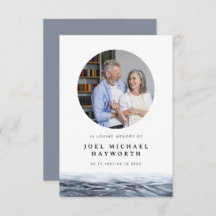 JOEL Minimalist Ocean Water Funeral Kaart
