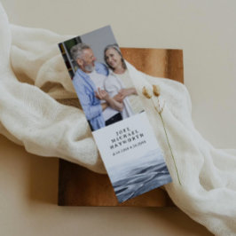 JOEL Minimalist Ocean Water Funeral Poem Bladwijze Mini Visitekaartje