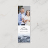 JOEL Minimalist Ocean Water Funeral Poem Bladwijze Mini Visitekaartje (Voorkant)