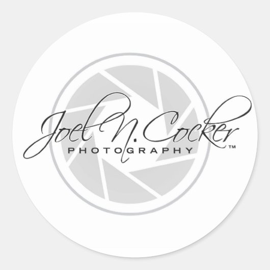 Joel N. Cocker Photography Logo Ronde Sticker (Voorkant)