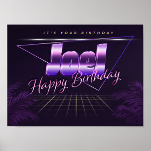 Joel Name Vorname retro Poster Geburtstag