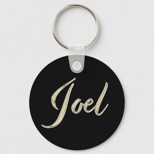 Joel Name whitegold Button Schlüsselanhänger Sleutelhanger (Voorkant)