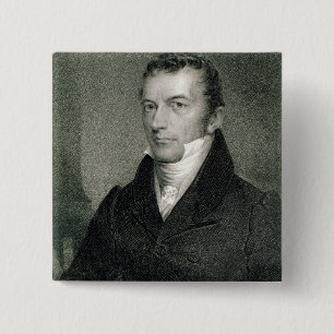 Joel Roberts Poinsett (graving) Vierkante Button 5,1 Cm