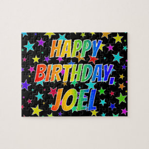 "JOEL" voornaam, geun "HAPPY BIRTHDAY" Legpuzzel
