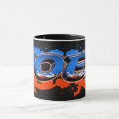 Joel Vorname Name Graffiti blue orange Tasse Mok (Midden)