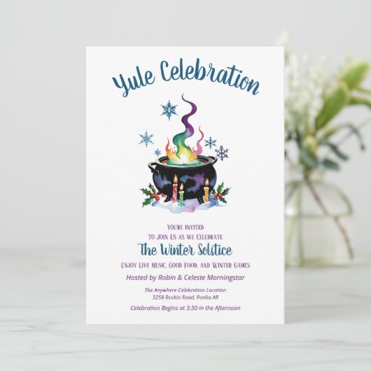 Joel Winter Zonnewende Heks Ketel Hulst Sneeuw Kaart (Staand voorkant)