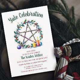 Joelfeest Pentakel Ster Winterse Solstitium Wicca Kaart